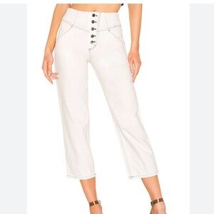 ZARA W&B Ivory Cargo Pocket Baggy Tailored Textured Capri Length Pants M…